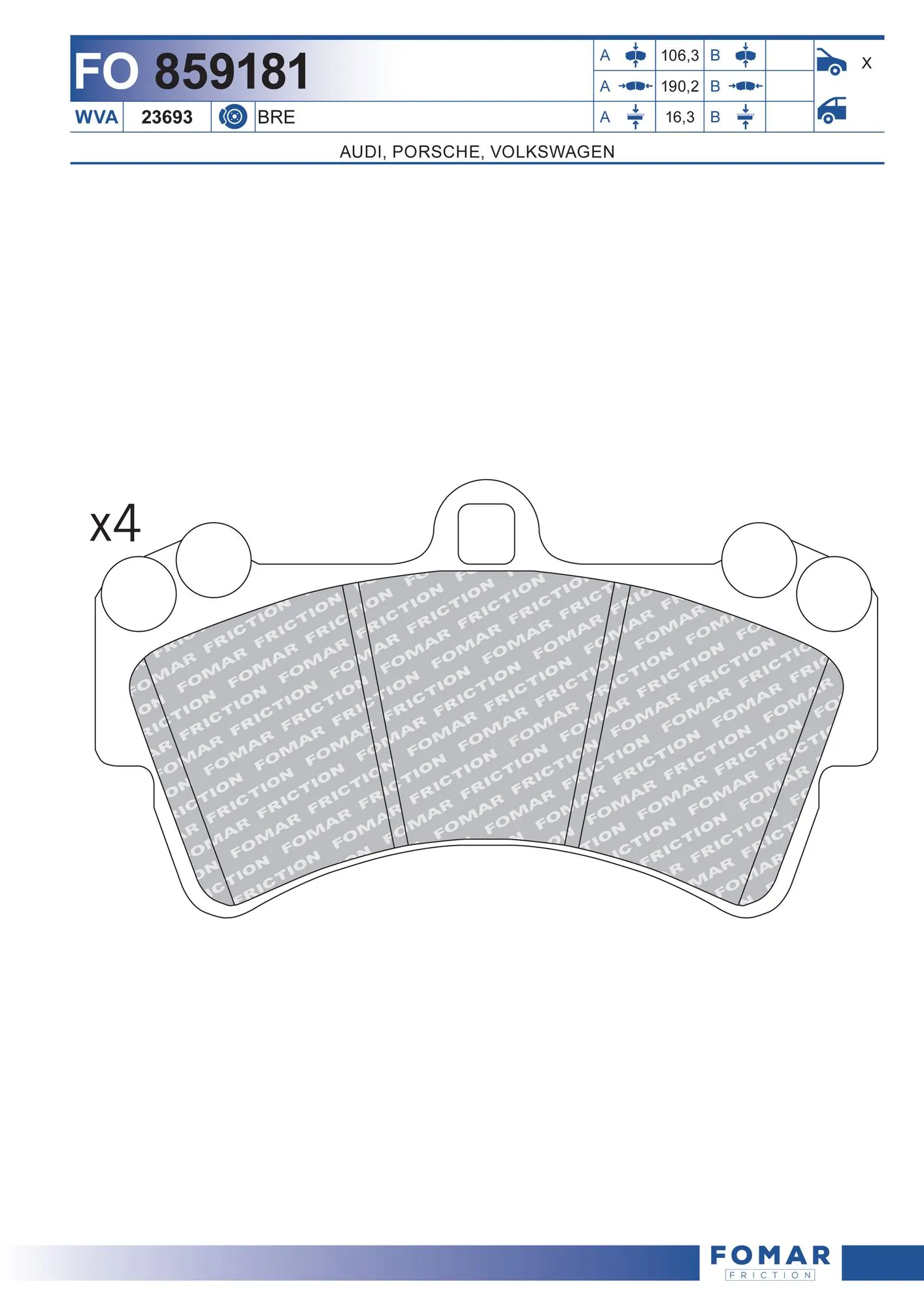 Brake Pad Set, disc brake
